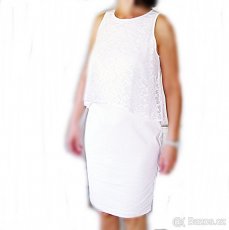 Nové smetanové šaty s krajkou - velká sleva - 3