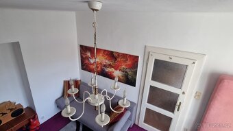 Lustr šestiramenný mosaz a bíý lak - 3