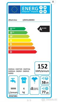 Prodáno Elektrolux A+++, 6kg, 1200ot. SLIM 38cm, Fuzzy Logic - 3