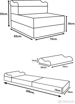 MATRACE SKLÁDACÍ KŘESLO POHOVKA 15 cm - 3