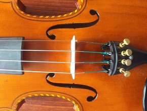Krásné starožitné zdobené housle vykládané perletí - 3
