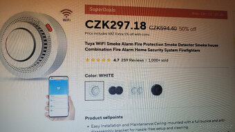 Wifi požárni a kouřový detektor TUYA smart - 3