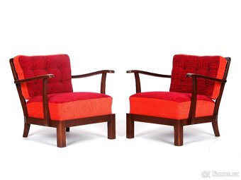 Přečalouněná párová křesla THONET, 2 ks. - 3
