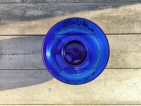 Modrá skleněná miska vysoký smalt - 3