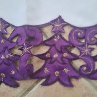 Vánoční fialový ubrus - nový - 3