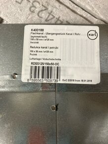Pozink redukce z kruhu na obdélník, vzduchotecnika - 3