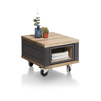 Konferenční stolek Jardin – antracit, přírodní dekor - 3