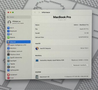 MacBook Pro 16inch CTO 2021 /32GB/M1 Pro/512GB DISK/Záruka - 3