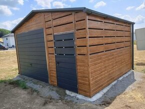 Plechová garáž 3x4 + 2m kůlna - 3