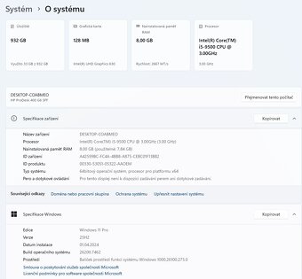 HP ProDesk 400 G6 SFF,i5-9500,WIN 11,HDD 1TB,RAM 8GB,monitor - 3