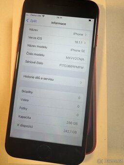 Apple iPhone SE 2020 256gb kondice baterie 100% s kabelem C - 3