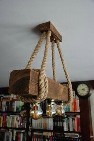 Ručně vyráběné dřevěné stropní svítidlo - 3