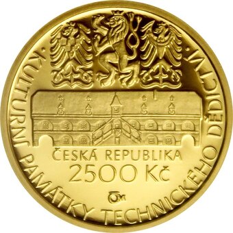 ČNB zlatá mince 2500 Kč - Vodní mlýn ve Slupi Proof - 1/4 oz - 3