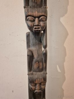 Vysoká africká socha výjimečný dekorativní kus - 3