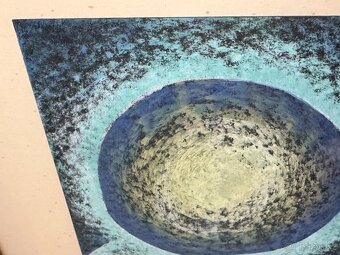 originál pastel na kartonu - Fallgren - Dva světy (1965) - 3