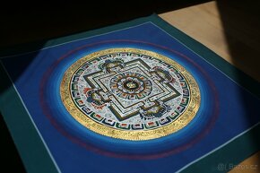 Ručně malovaná tibetská mandala thangka z Indie 1 - 3