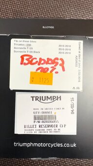 Víčko nádržky na brzdovou kapalinu na Triumph Bonneville ... - 3