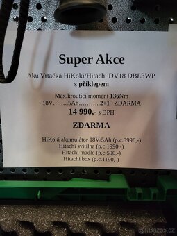 Aku vrtačka HITACHI 18V...........136Nm....Nová - 3