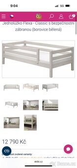 Postel Flexa 90x200 cm, se zábranou a matrací - 3