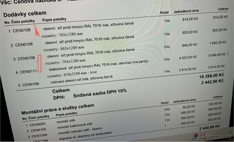 Okenní a balkonová síť proti hmyzu RAL 7016 mat - 3
