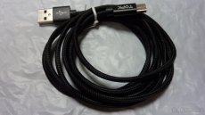 USB kabel TOPK typ C kabel nový 1,8m kvalitní - černý - 3