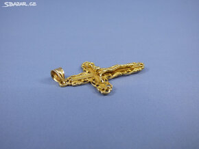 Krásný zlatý křížek na krk - 3