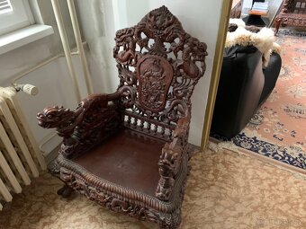 Starožitná lavice + křeslo - 3