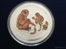 1 kg stříbrná barevná mince opice 2016 - originál - 3
