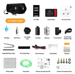 Nezávislé naftové topení 12/24V 2kW, auto Start/Stop, BT - 3