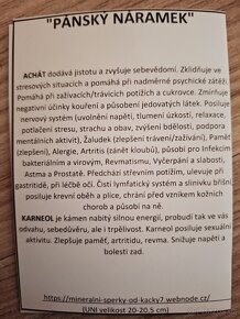 Pánský minerální náramek Karneol, Achat - 3