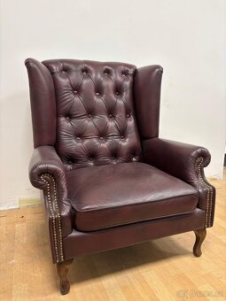 Chesterfield štýl kožená,NOVÁ sedačka - 3