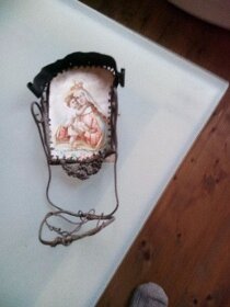 starožitné lampy, váha, modlitbička - 3