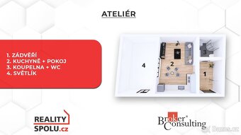 Pronájem, byty/1+kk, 27 m2, Vojáčkovo nám. 2947/2, 79601 Pro - 3
