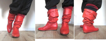 Vintage 80s dámské značkové shrnovací kozačky - 3