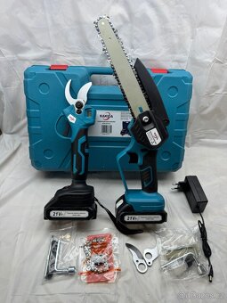 Aku nůžky na větve + Aku pila + 2x baterie SADA - 3