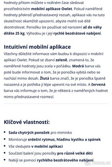 Chytrá ponožka Owlet smart sock - 3