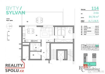 Pronájem, byty/2+kk, 57 m2, Na Chmelnicích 1687/65, Severní - 3