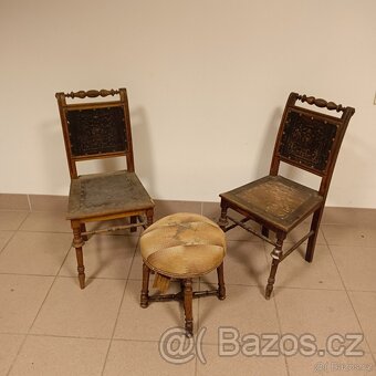 2ks židlí s taburetem - 3