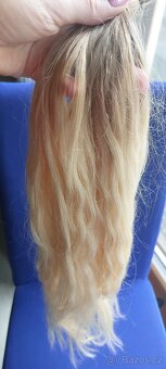Ruské blond ombre vlasy-keratin,60cm,88g - 3