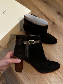 Gant nové kotníkové kozačky na širším podpatku kožené - 3