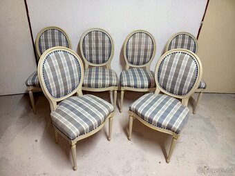 Prodám 6 x krásné antik křesílka-židle v barvě slonové kosti - 3