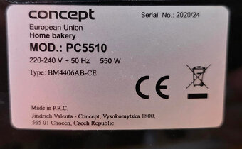 Domácí pekárna Concept PC5510 černá - 3