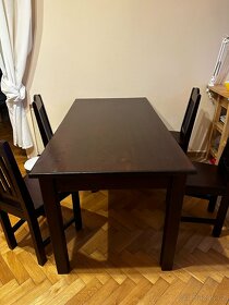 Smrkový stůl masiv 160x80 (výška 77) +4 židle - 3
