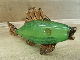 Foukaná skleněná ryba 26cm - Škrdlovice - 3