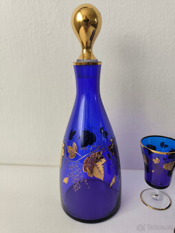 Karafa 0,5 l, 7x skleničky modré - 3