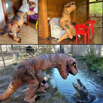 Rex dinosaurus, kostým, maskot, oslava párty - 3