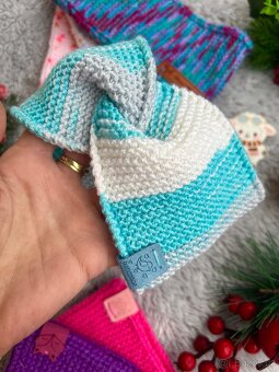 Dětská NOVÁ pletená čelenka ,, tyrkysová" - 3