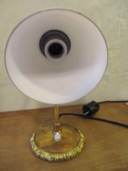 Lampička art deco, růžové sklo, směrovatelná, funkční - 3