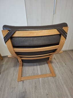 Vintage ikea poang leather armchair - 3