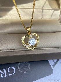 náhrdelník Přívěsek srdce diamant moissanit moissanite GRA - 3